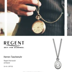 Regent Herren Taschenuhr Analog Gehäuse silber URP768