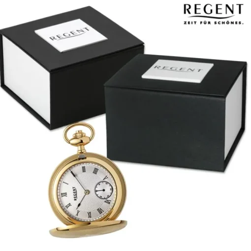 Regent Herren Taschenuhr Analog Gehäuse gold URP773