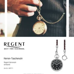 Regent Herren Taschenuhr Analog Gehäuse silber URP771