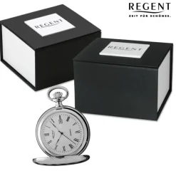 Regent Herren Taschenuhr Analog Gehäuse silber URP737