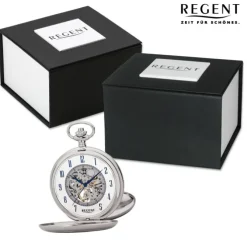 Regent Herren Taschenuhr Analog Gehäuse silber URP705