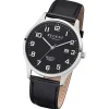 Regent Herren-Armbanduhr 32-1113406 Quarz-Uhr Leder-Armband schwarz UR1113406