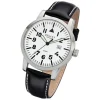 Regent Herren-Armbanduhr 32-F-1029 Quarz-Uhr Leder-Armband schwarz URF1029