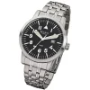 Regent Herren-Armbanduhr F-778 Quarz-Uhr Stahl-Armband silber URF778