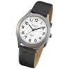 Regent Herren-Armbanduhr F-842 Titan-Uhr Leder-Armband schwarz URF842