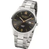 Regent Herren-Armbanduhr F-1177 Quarz-Uhr Edelstahl-Armband silber UR1153401