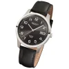 Regent Herren-Armbanduhr F-932 Titan Quarz-Uhr Leder-Armband schwarz URF932