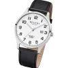 Regent Herren-Armbanduhr F-1241 Quarz-Uhr Leder-Armband schwarz UR1113405