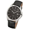 Regent Herren-Armbanduhr F-914 Quarz-Uhr Leder-Armband schwarz URF914