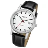 Regent Herren-Armbanduhr 32-F-1027 Quarz-Uhr Leder-Armband schwarz URF1027