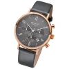 Regent Herren-Armbanduhr F-1038 Leder-Armband grau URF1038