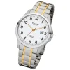 Regent Herren-Armbanduhr 32-F-1014 Edelstahl-Armband silber gold URF1014