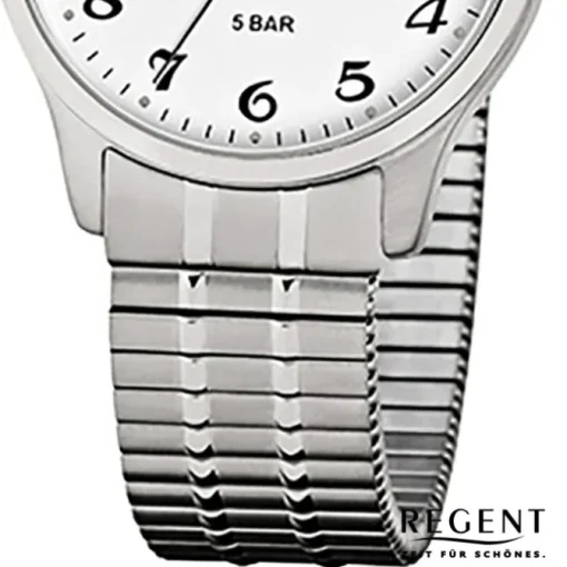 Regent Herren-Armbanduhr F-875 Quarz-Uhr Stahl-Armband silber URF875