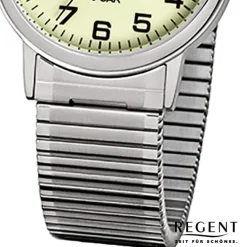 Regent Herren-Armbanduhr F-706 Quarz-Uhr Stahl-Armband silber URF706