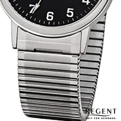 Regent Herren-Armbanduhr F-704 Quarz-Uhr Stahl-Armband silber URF704