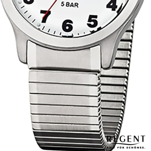 Regent Herren-Armbanduhr F-897 Quarz-Uhr Stahl-Armband silber URF897