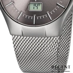Regent Herren-Armbanduhr 32-FR-215 Funkuhr Edelstahl-Armband silber URFR215
