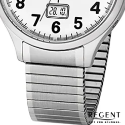 Regent Herren-Armbanduhr 32-FR-211 Funkuhr Edelstahl-Armband silber URFR211