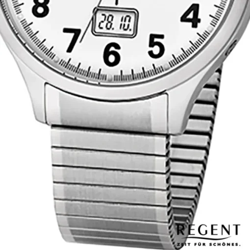 Regent Herren-Armbanduhr 32-FR-211 Funkuhr Edelstahl-Armband silber URFR211