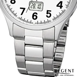 Regent Herren-Armbanduhr 32-FR-230 Funkuhr Edelstahl-Armband silber URFR230