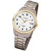 Regent Herren-Armbanduhr Mineralglas Quarz Titan silber grau gold URF430