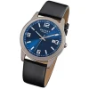 Regent Herren-Armbanduhr Mineralglas Quarz Titan schwarz URF844