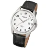 Regent Herren-Armbanduhr Mineralglas Quarz Leder schwarz URF913