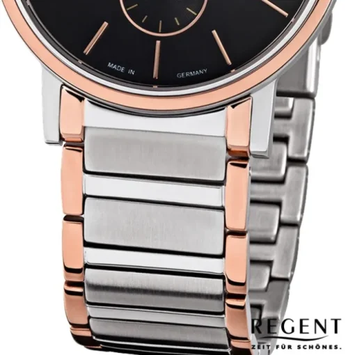 Regent Herren-Armbanduhr Quarz Uhr Edelstahl-Band silber rosegold Uhr URGM1409