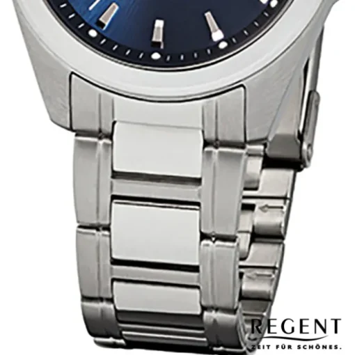 Regent Herren-Armbanduhr Saphirglas Quarz Edelstahl silber URF526