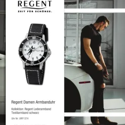 Regent Jugend Armbanduhr Analog Textilarmband schwarz weiß URF1374