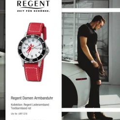 Regent Jugend Armbanduhr Analog Textilarmband rot weiß URF1376