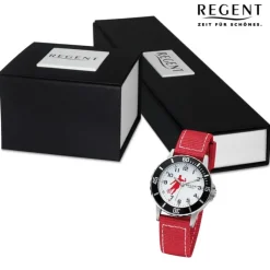 Regent Jugend Armbanduhr Analog Textilarmband rot weiß URF1376