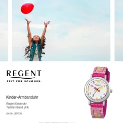 Regent Kinder Aluminium Armbanduhr Stifte Quarz Textil pink Mädchen Uhr URF730