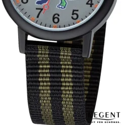Regent Kinder Armbanduhr Dino Textilarmband schwarz URF1378