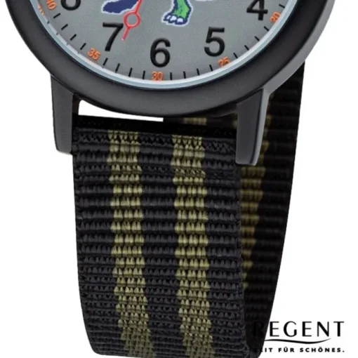 Regent Kinder Armbanduhr Dino Textilarmband schwarz URF1378