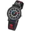 Regent Kinder Piratenuhr Aluminium Textil schwarz rot weiß Jungen Uhr URF950