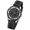Regent Kinder-Armbanduhr F-317 Quarz-Uhr Textil-Stoff-Armband schwarz URF317