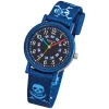 Regent Kinder-Armbanduhr Pirat Mineralglas Quarz Textil blau URF951