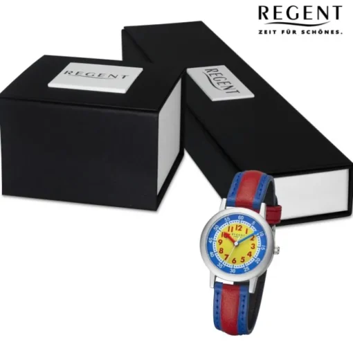 Regent Kinderuhr Armbanduhr Analog PURarmband blau rot URF1472