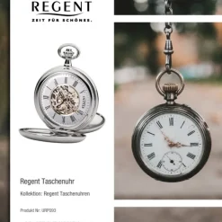 Regent Taschenuhr skelettiertes P-93 mechanisches Uhrwerk Handaufzug URP093