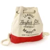 Rucksack, Handtasche Canvas weiß, rot City-Rucksack Tasche Manoro OTK216R