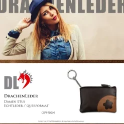 Schlüsseltasche Leder braun Schlüsseletui DrachenLeder OPS902N