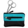 Schlüsseltasche Leder schwarz, türkis Etui Mini- DrachenLeder OPS905T
