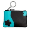 Schlüsseltasche Leder schwarz, türkis Schlüsseletui DrachenLeder OPS903S