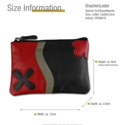 Schlüsseltasche Leder schwarz Schlüsseletui DrachenLeder OPS901S
