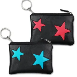 Schlüsseltasche Leder schwarz, türkis Schlüsseletui DrachenLeder OPS904T