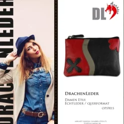 Schlüsseltasche Leder schwarz Schlüsseletui DrachenLeder OPS901S