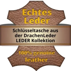 Schlüsseltasche Leder schwarz, türkis Schlüsseletui DrachenLeder OPS903S