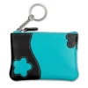 Schlüsseltasche Leder türkis, schwarz Schlüsseletui DrachenLeder OPS903T