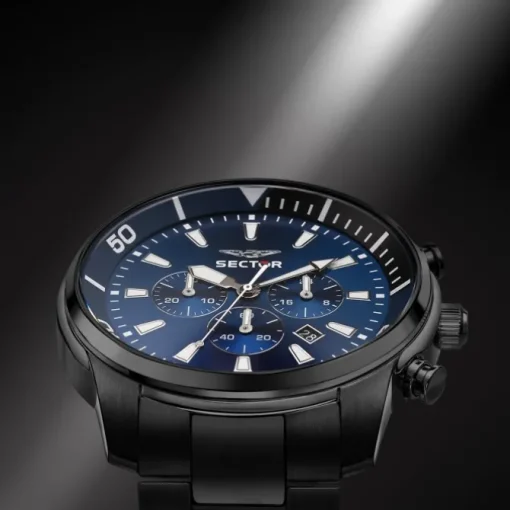 Sector Herren Armbanduhr Chrono Edelstahlarmband schwarz USE73602016